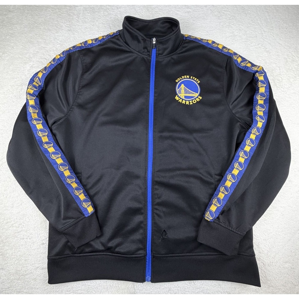NBA Golden State Warriors Zip Warm Up Track Jacket Back‎ Graphic Men's Sz XL